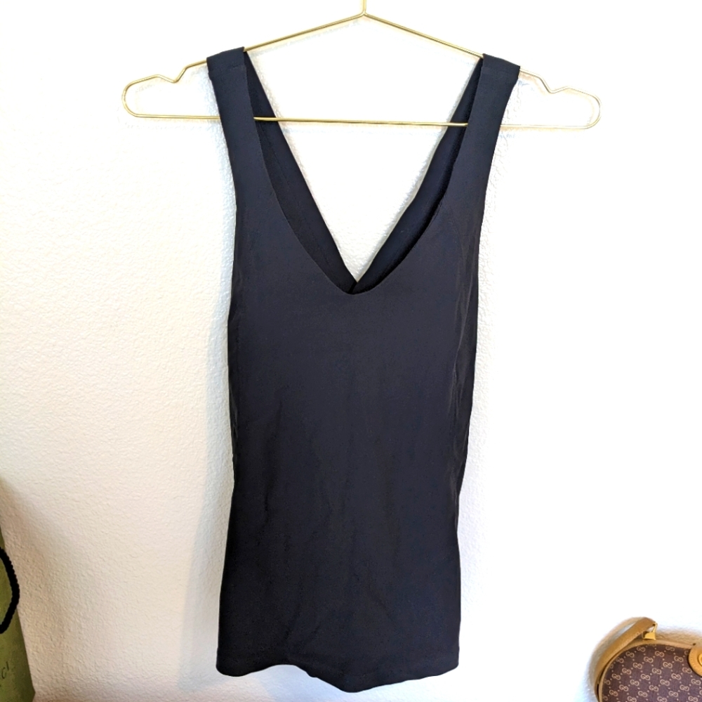 Black Lululemon low cut support tank